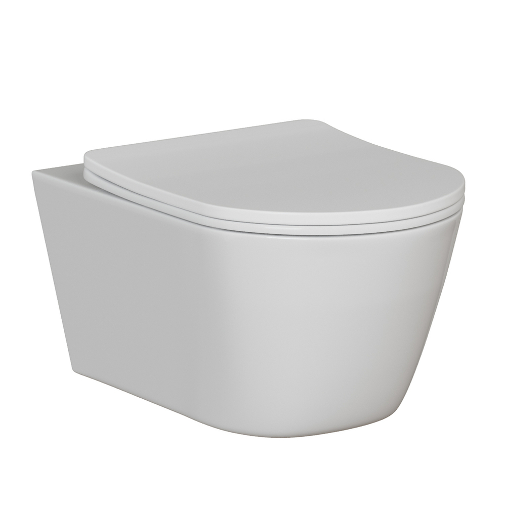 Унитаз подвесной безободковый WAVE PRIME Tornado3.0 сид. дюропласт, м/л, быстр, БЕЛЫЙ глянец (L)