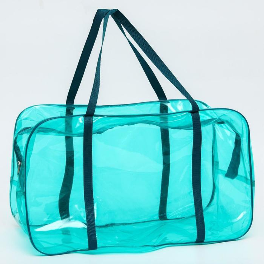 7048567 Сумка в роддом 30х50х25, цветной ПВХ, цвет бирюзовый