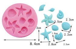 Молд силиконовый для творчества "Морские звезды" 8 см / форма для лепки из полимерной глины