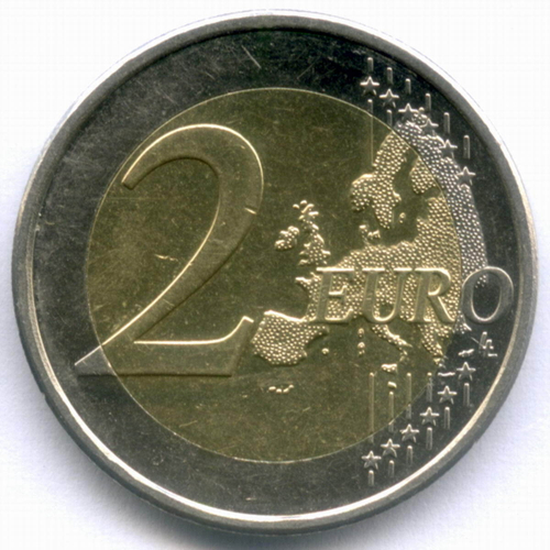 2 евро 2011 год. Эстония. Регулярный выпуск. Биметалл XF-AU