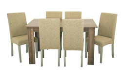 Чехол на стул без оборки Жаккард, цвет Бежевый, Набор 6 шт.