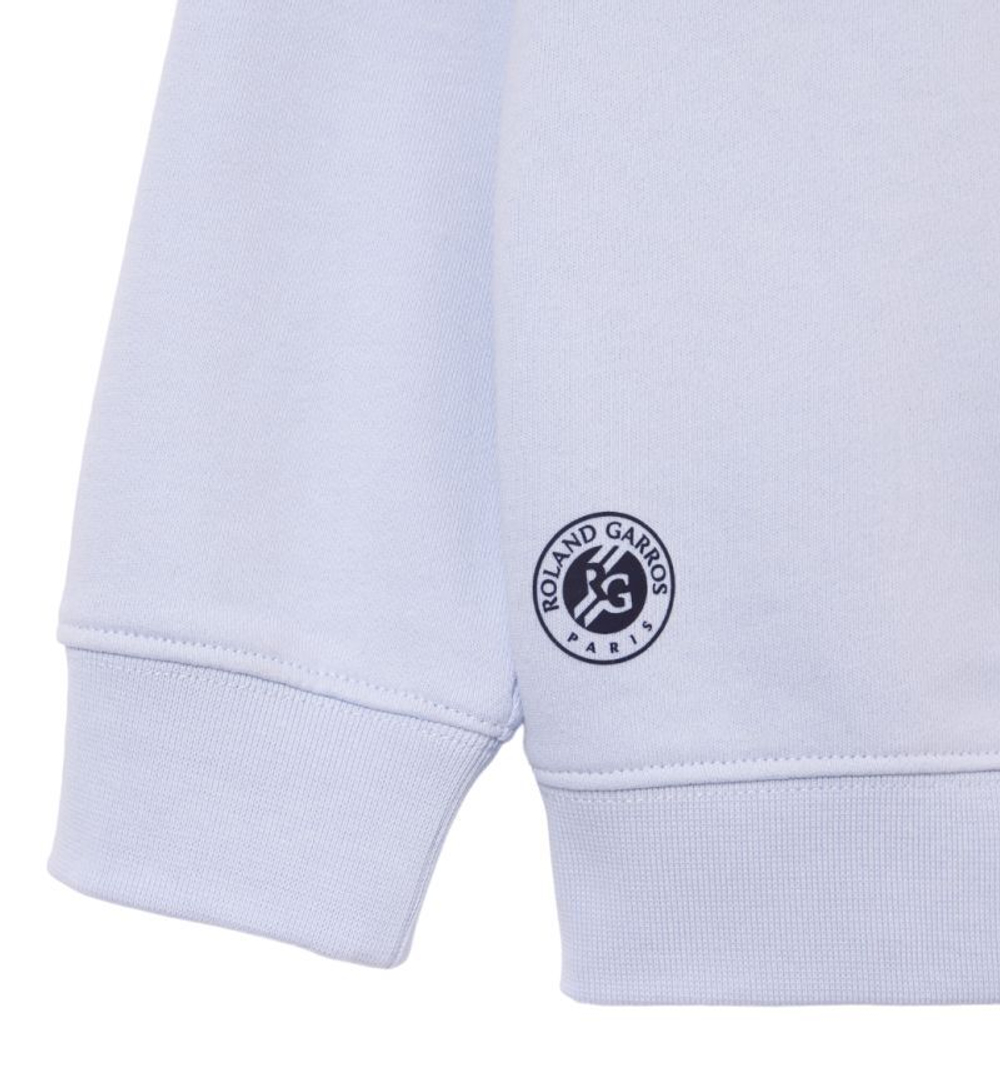 Детская теннисная толстовка Lacoste Roland Garros Edition Embroidered Pique Sweatshirt - light blue