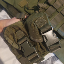 Тактическая военная двойная подсумка под гранаты Олива