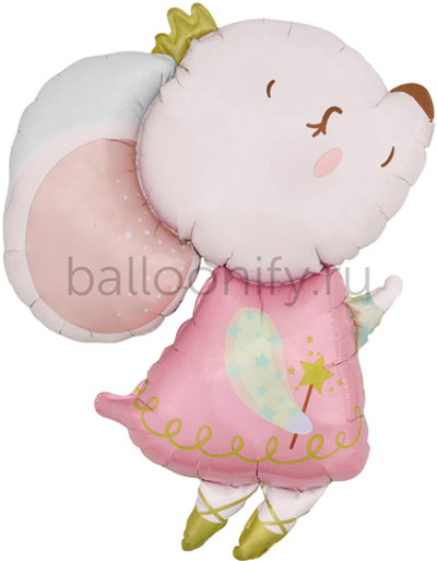 Шар (35''/89 см) Фигура, Мышка Принцесса, 1 шт. в уп.