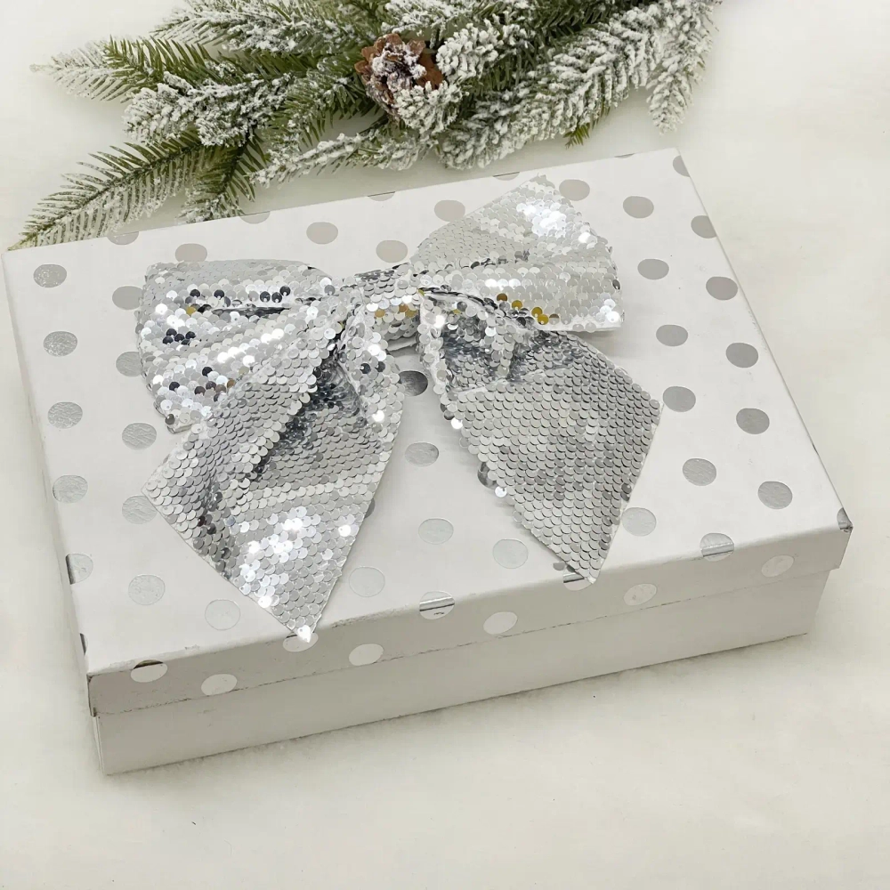 Бант на ёлку «Сияние» 20*22 см, Серебро