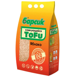 Наполнитель биоразлагаемый для кошачьего туалета Барсик ToFu ЯБЛОКО, соевый комкующийся 2 шт. по 2,3 кг/4,54 л (4,6 кг/9,08 л)