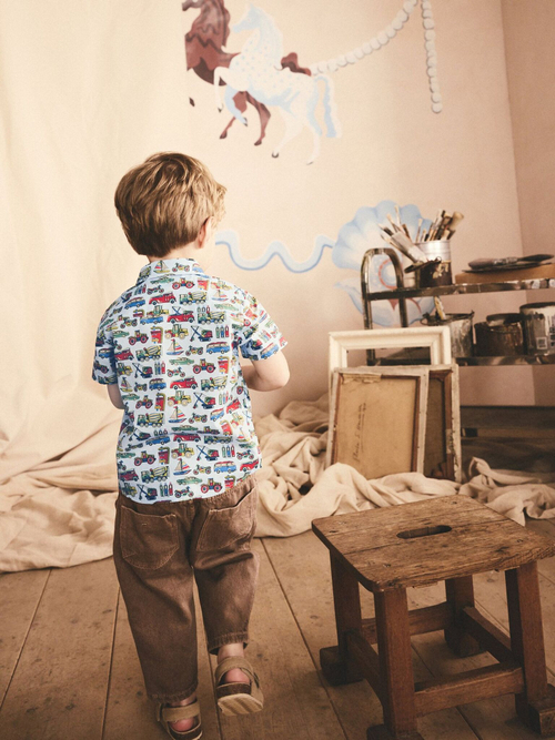 Рубашка с коротким рукавом для мальчика Next E95-434, Голубой