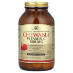 Solgar, Жевательный витамин С, с натуральным клюквенно-малиновым вкусом, 500 мг, 90 жевательных таблеток