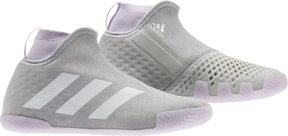 Женские теннисные кроссовки Adidas Stycon Laceless W - grey two/cloud whie/purple tint