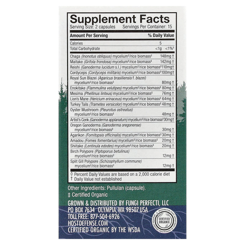 Host Defense, Mushrooms™, MyCommunity®, 30 капсул