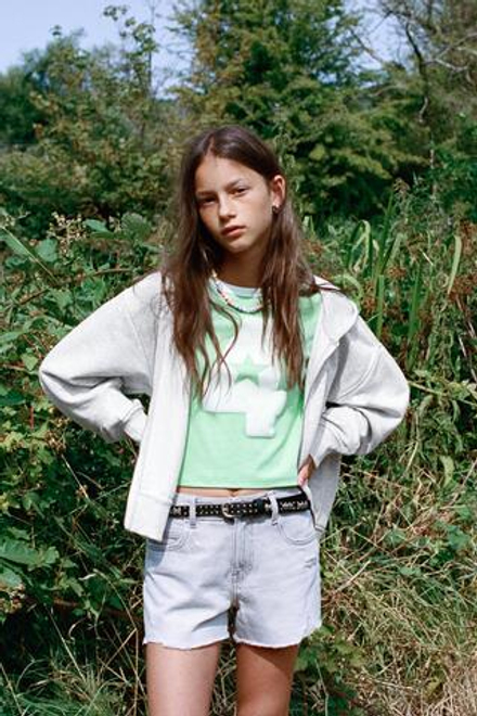 ZARA ХУДИ С ПАЙЕТКАМИ, СЕРЫЙ МЕЛАНЖ