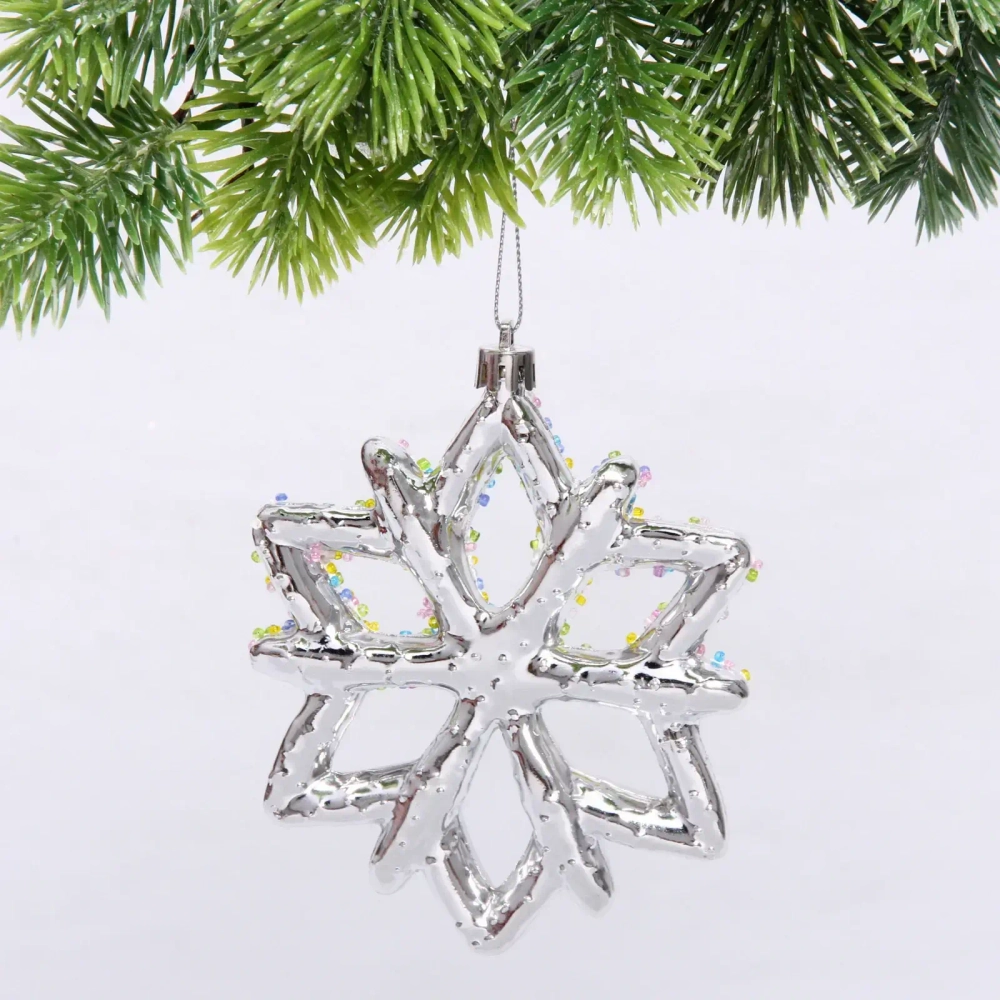 Елочная игрушка «Зимняя снежинка» 10*1*12 см, серебро
