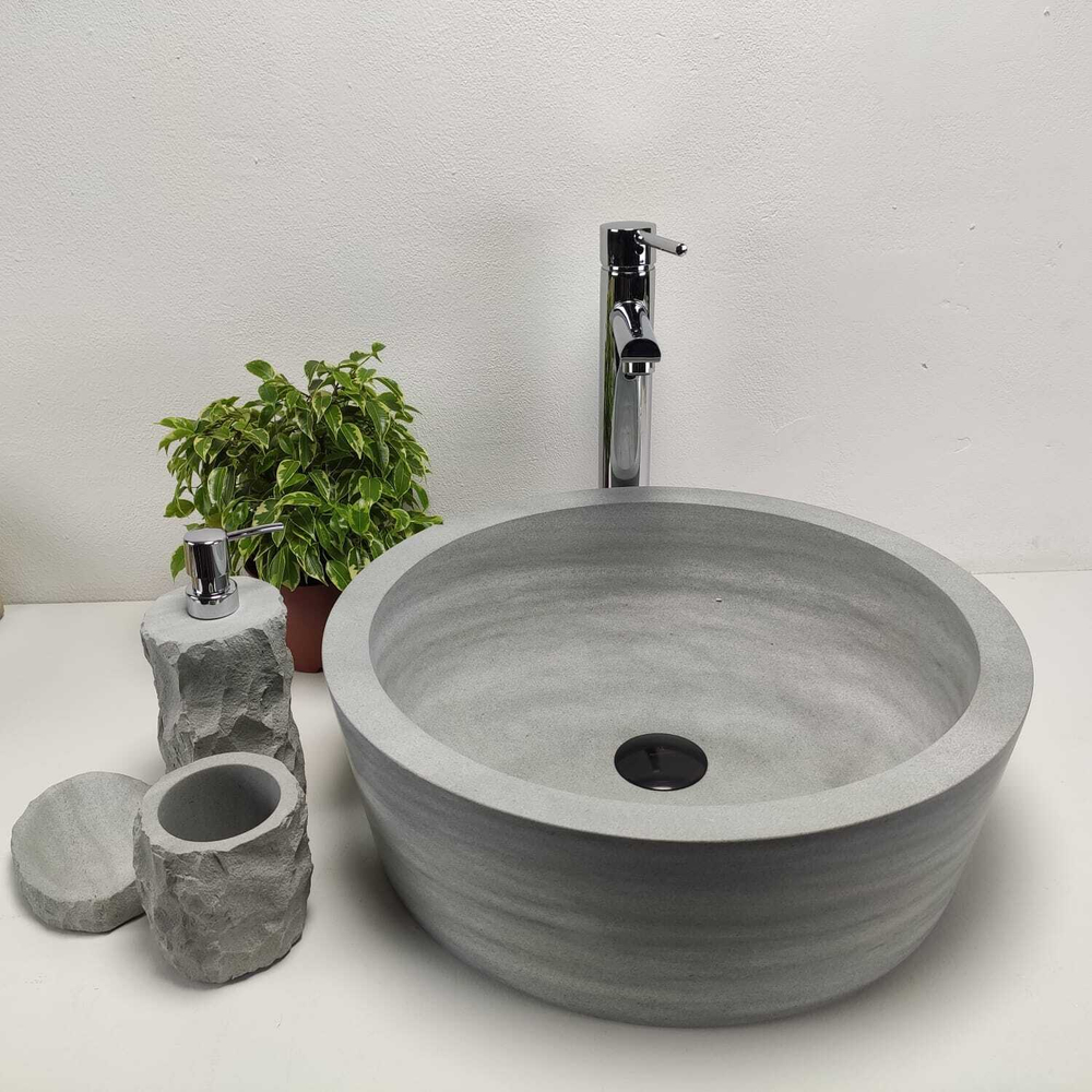 Раковина из андезита Drum Blue Kecil DA-60919 45*45*15