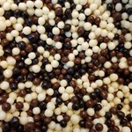 Шарики кранч в шоколадной глазури 100 гр. бело-коричневые мелкие 3мм