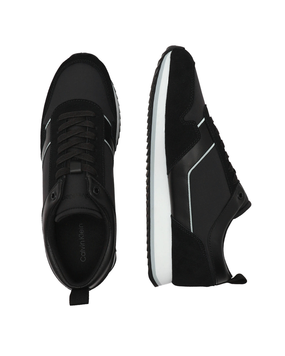 Кожаные кроссовки Calvin Klein - черный(HM0HM00985)
