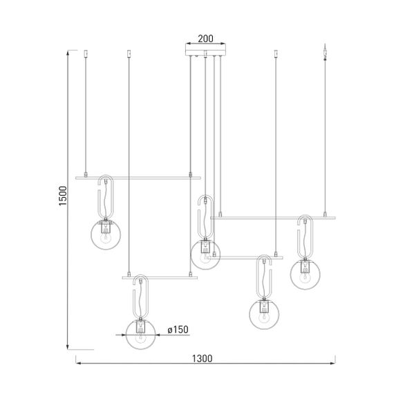 Подвесная люстра Eurosvet Riche 70143/5 черный