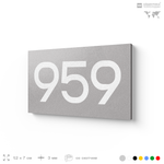 Номер на дверь 959, табличка на дверь для офиса, квартиры, кабинета, аудитории, склада, серая 120х70 мм, Айдентика Технолоджи