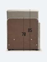 Кресло-кровать "Миник" с правым подлокотником, под правую руку, велюр Desert Light Beige