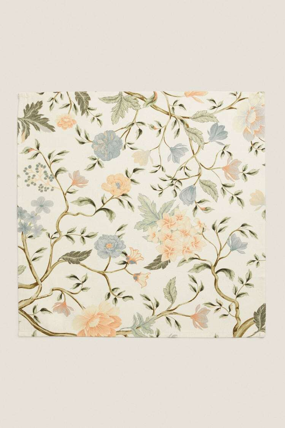 ZARA HOME УПАКОВКА САЛФЕТОК С ЦВЕТОЧНЫМ ПРИНТОМ (2 УПАКОВКИ), ЗЕЛЕНЫЙ/СИНИЙ