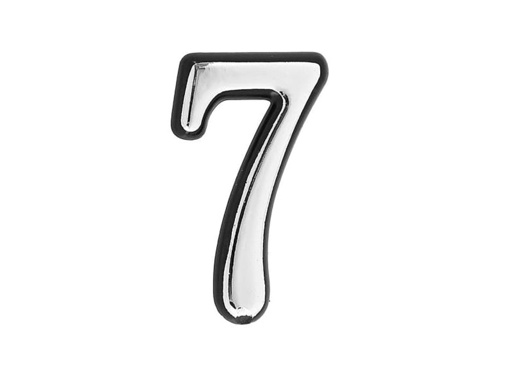 Цифра дверная "7" пластик хром Аллюр (20шт/уп)