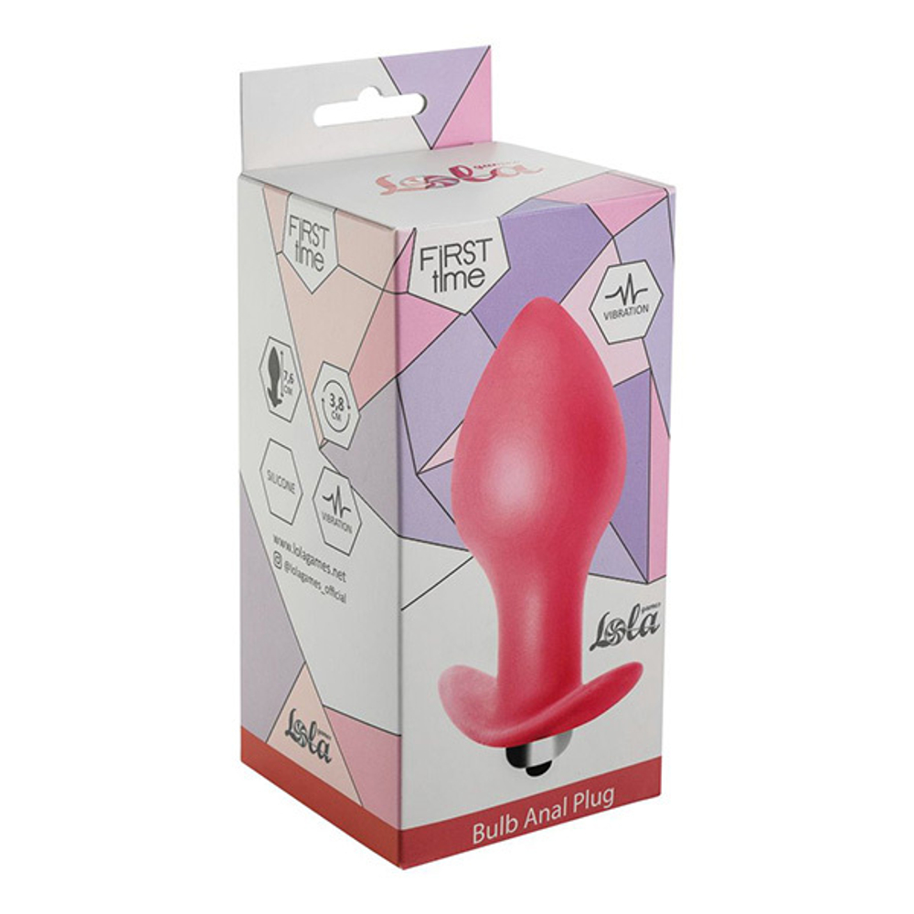 Розовая анальная вибропробка 10см Lola Games First Time Bulb Anal Plug 5006-01lola