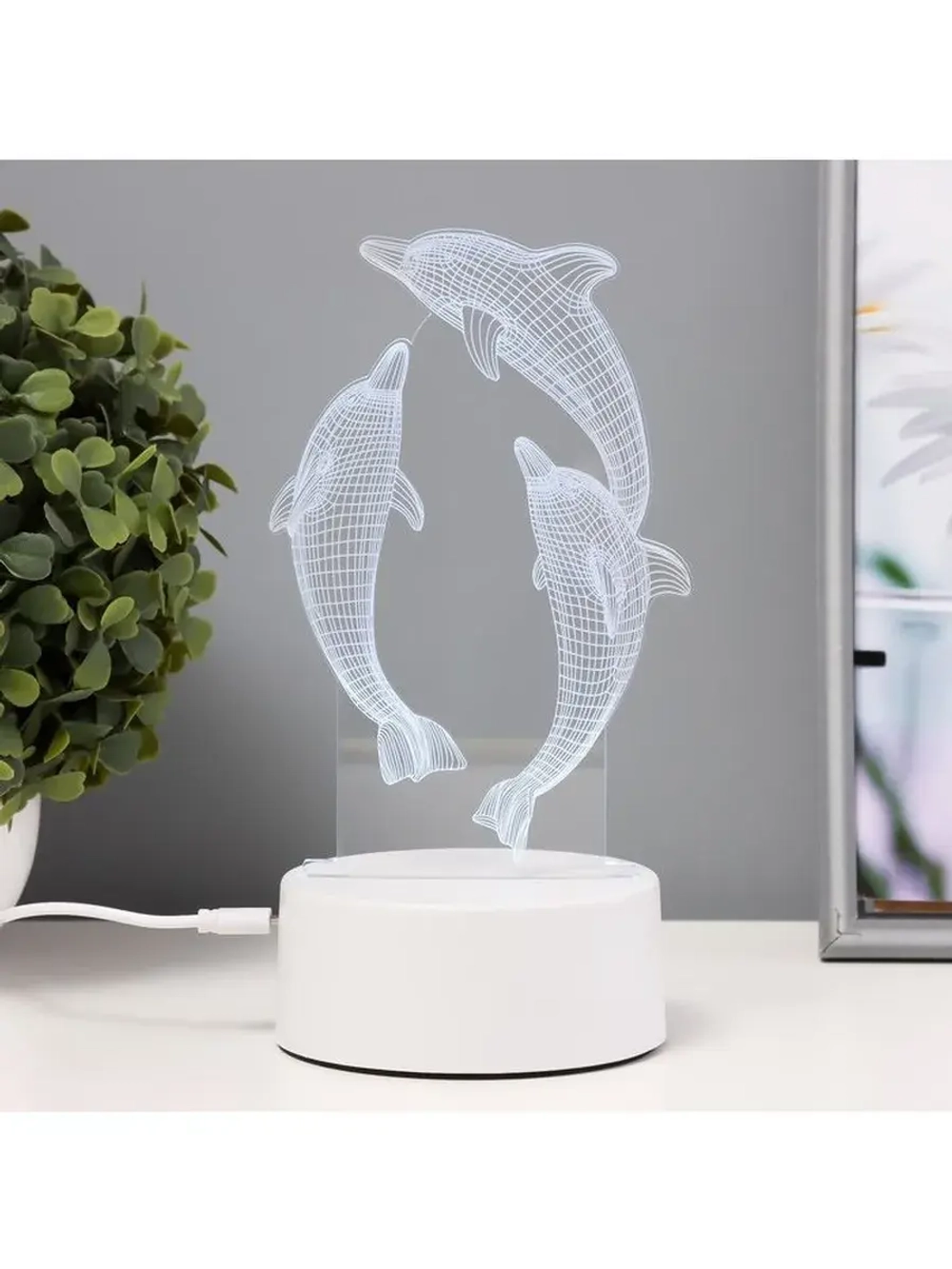 Светильник сенсорный «Дельфины» LED 7 цветов USB/от батареек