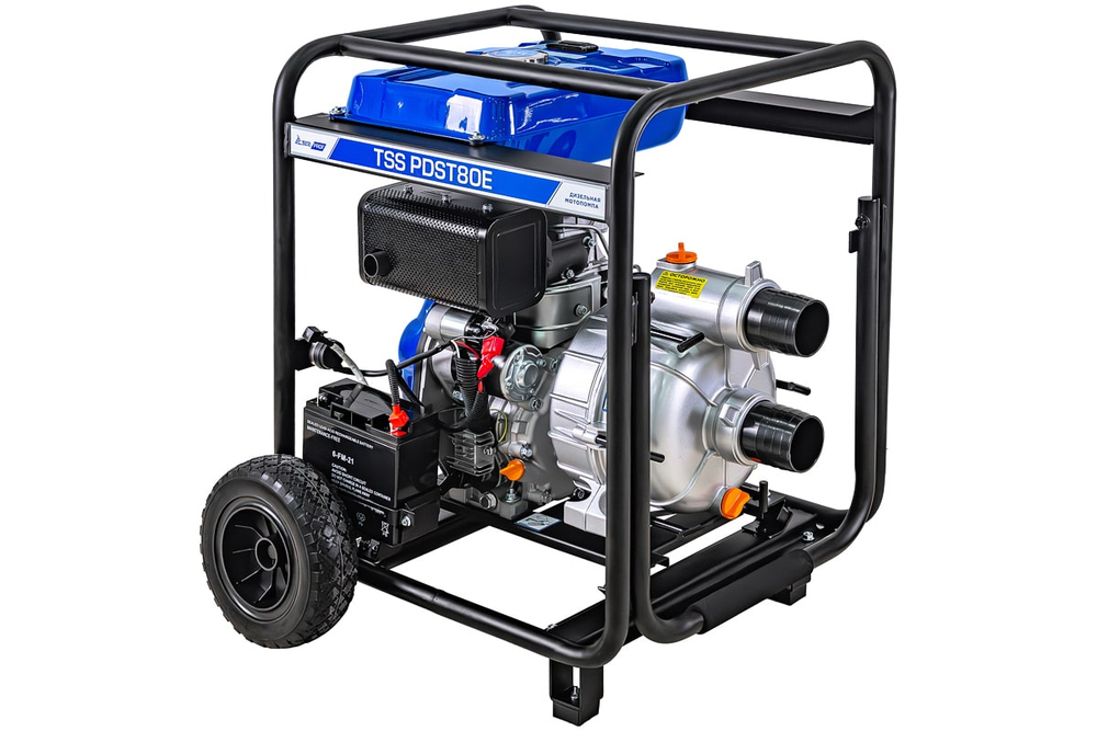 Мотопомпа дизельная TSS PDST80E (с электростартом, АКБ) для сильнозагрязненной воды