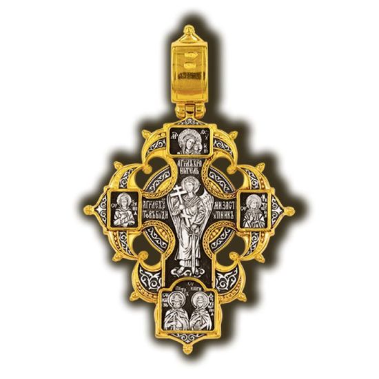 Николай Чудотворец. Казанская икона. Блаженная Матрона, Ксения Петербургская. Православный крест_2