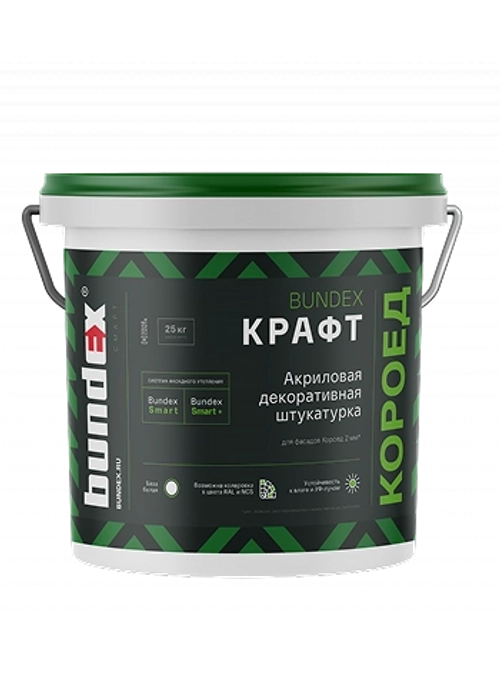 Акриловая декоративная штукатурка "Bundex Крафт Короед 2,0" (База А), 25 кг