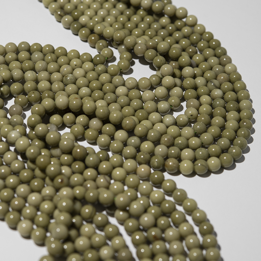 Зеленый алашаньский агат натуральный, бусины в форме шара 6,3мм