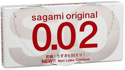 Презервативы Sagami Original 002, Полиуретановые 0,02 мм, - 2 шт. (Цвет: прозрачный)