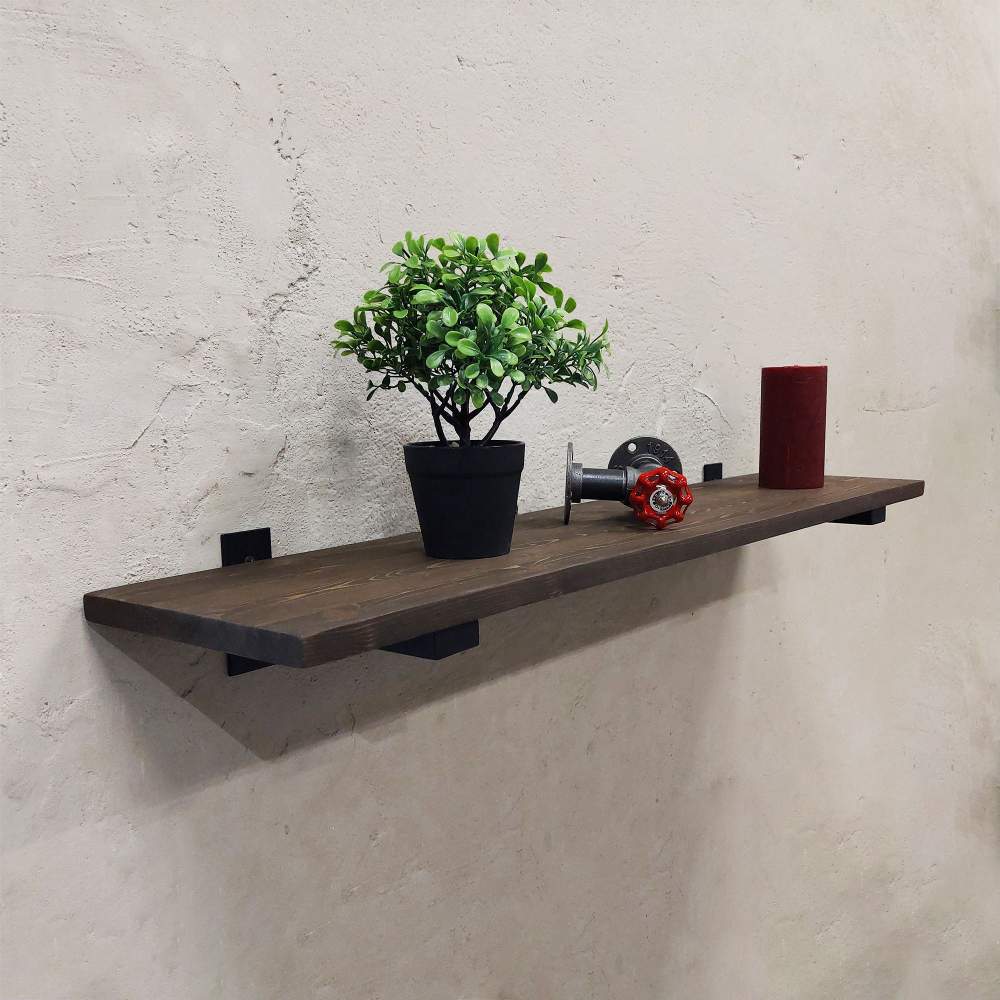 Настенные полки из натурального дерева в стиле Лофт
