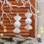 Ёлочные игрушки «Таинственное очарование» Конфетки 8 см (набор 2шт), белый