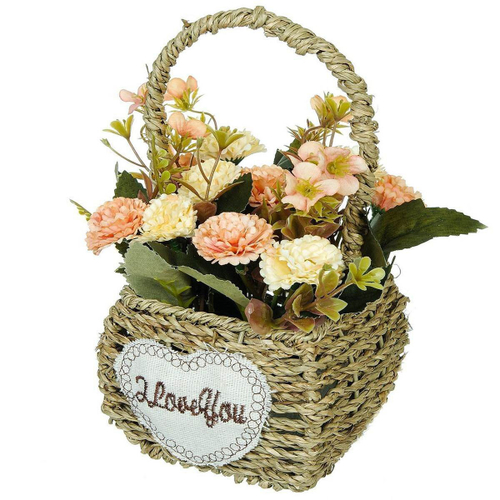 Цветок искусственный декоративный Композиция, в корзинке, 21 см, Y6-2044