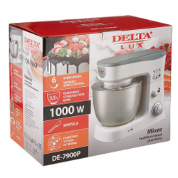 Миксер планетарный многофункциональный DELTA LUX DE-7900P белый с серым