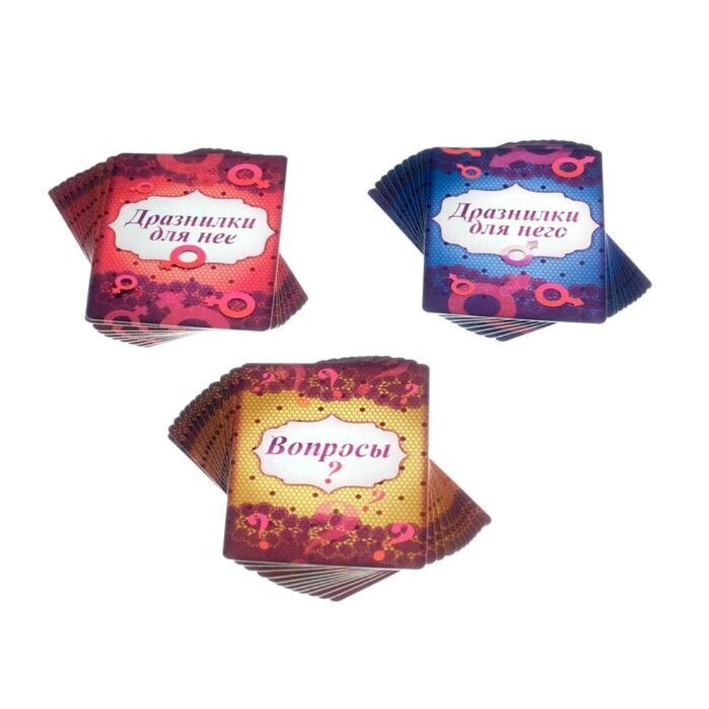 Игра для двоих «Ахи вздохи. Откровенная страсть», 3 в 1 (64 карты, плетка, наручники), 18+