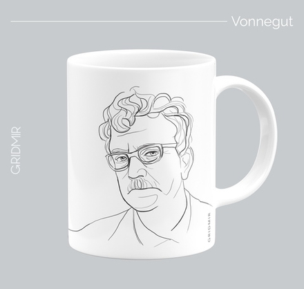 Кружка с принтом минимализм "Воннегут"