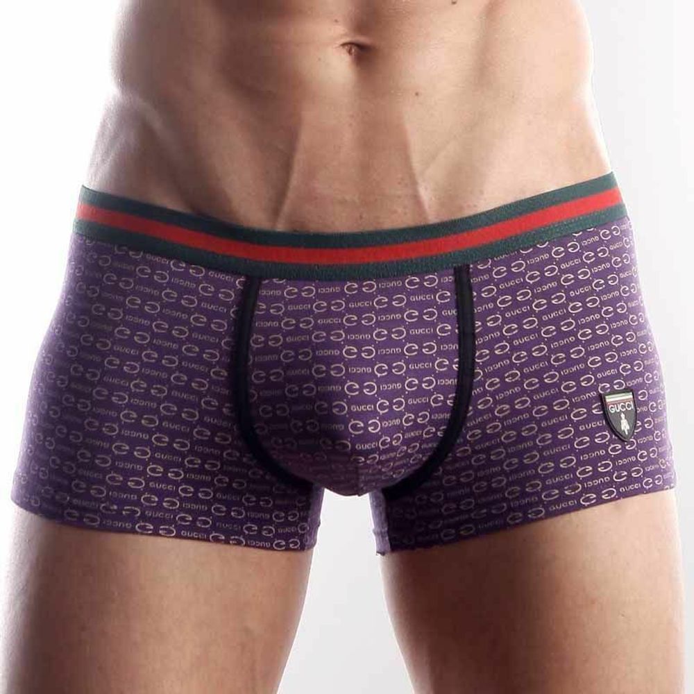 Мужские трусы боксеры фиолетовые Gucci Hip Boxer