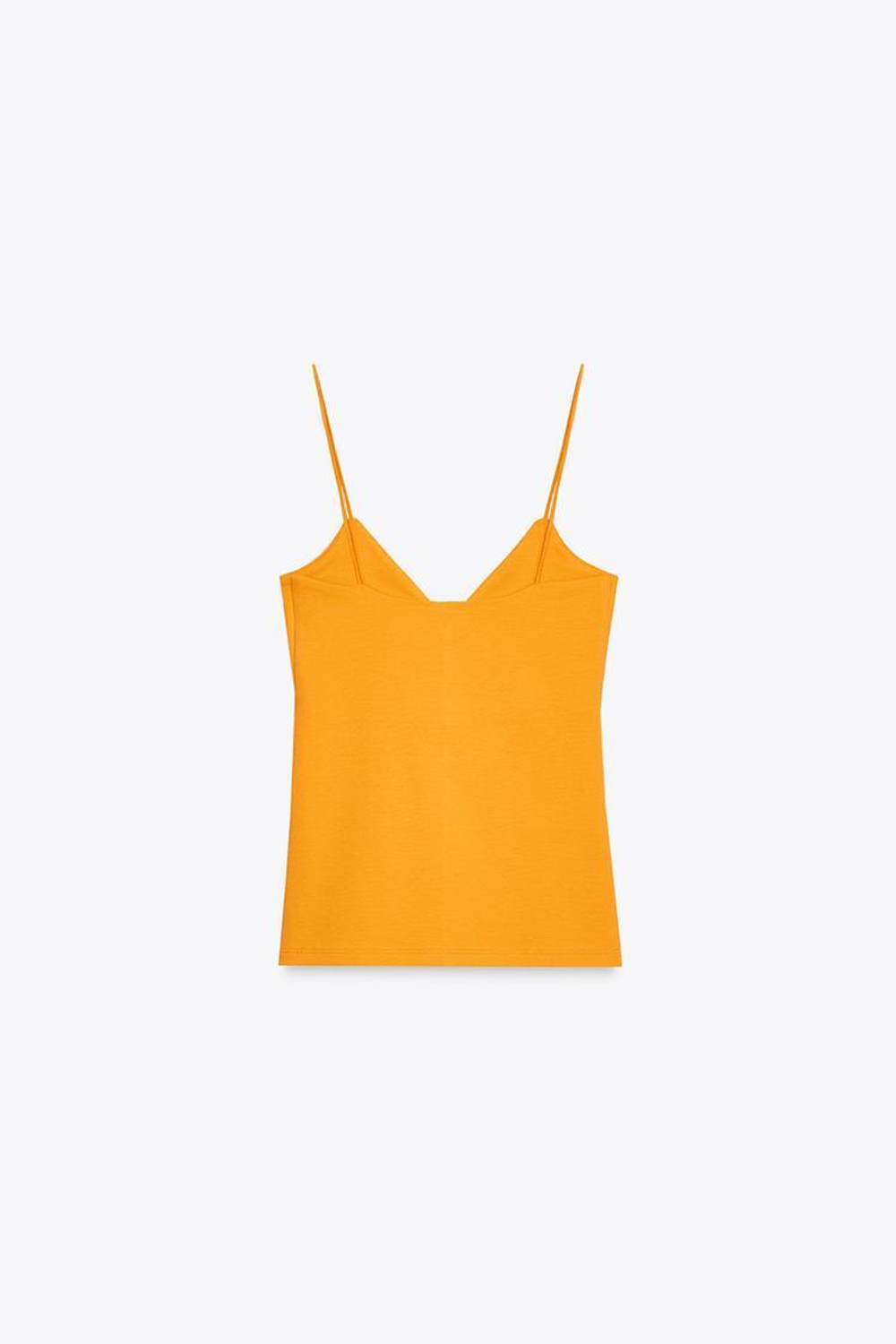 ZARA ХЛОПКОВЫЙ ТОП НА БРЕТЕЛЯХ, ОРАНЖЕВЫЙ