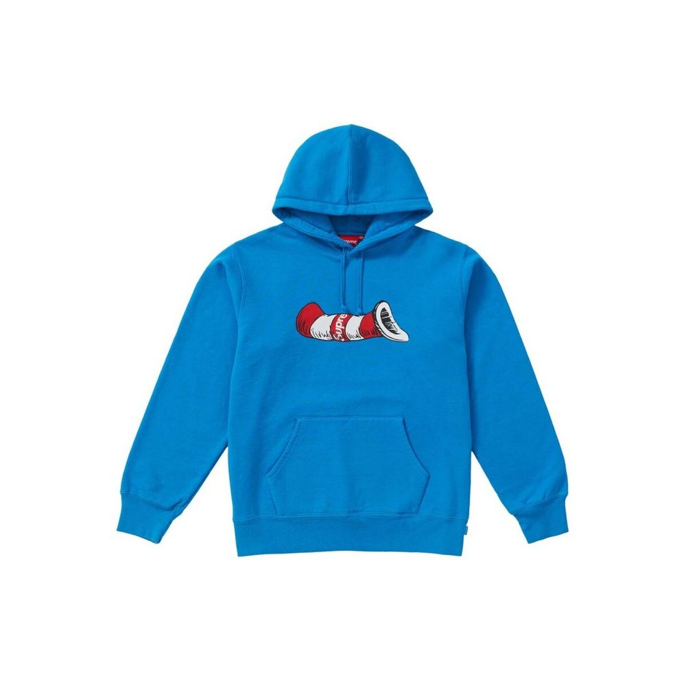 Supreme FW18 Cat in the Hat Hooded Sweatshirt Bright Royal