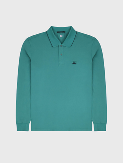 Поло с длинным рукавом C.P. Company Stretch Piquet Line Frosty Green
