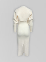 Платье вязаное без рукавов с металлической вставкой и болеро в комплекте