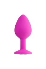 Розовая анальная втулка Brilliant с прозрачным кристаллом - 8 см. (Цвет: прозрачный)