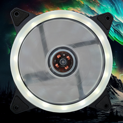 Кулер для корпуса ПК. Вентилятор для компьютера 120мм с белой подсветкой 4-pin Molex +3 pin.