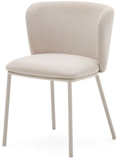 Стул Ciselia из бежевого шенилла и бежевой стали Испания La Forma