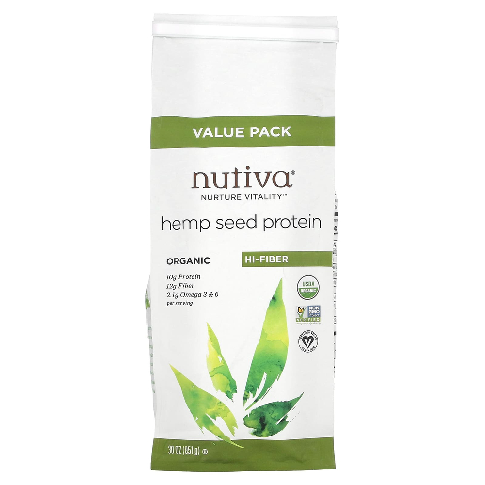 Nutiva, органический конопляный протеин, с высоким содержанием клетчатки, 851 г (30 унций)