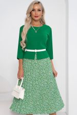 Платье с баской  (зеленый) Р11-1183/2 Nikol (Акция)