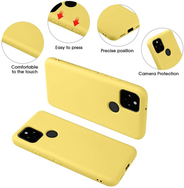 Силиконовый противоударный чехол Aioria для Google Pixel 4a (Желтый)