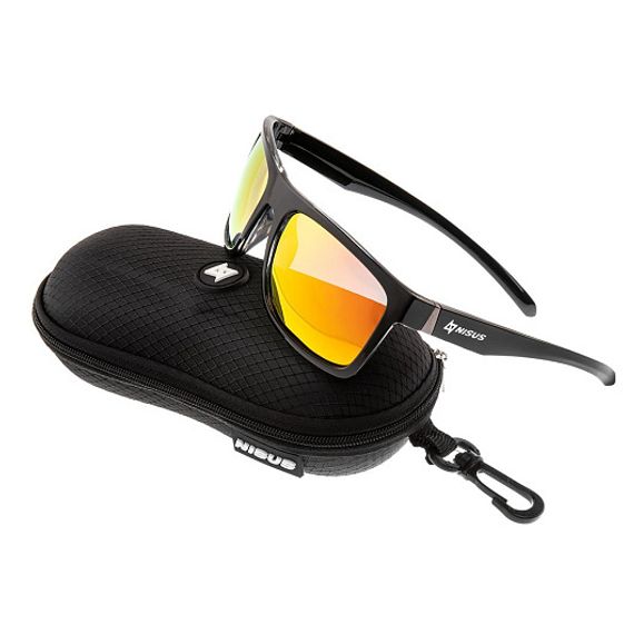 Очки поляризационные в жест.чехле (зеркал. оранжевый) (N-OP-LZ0308-O) Nisus
