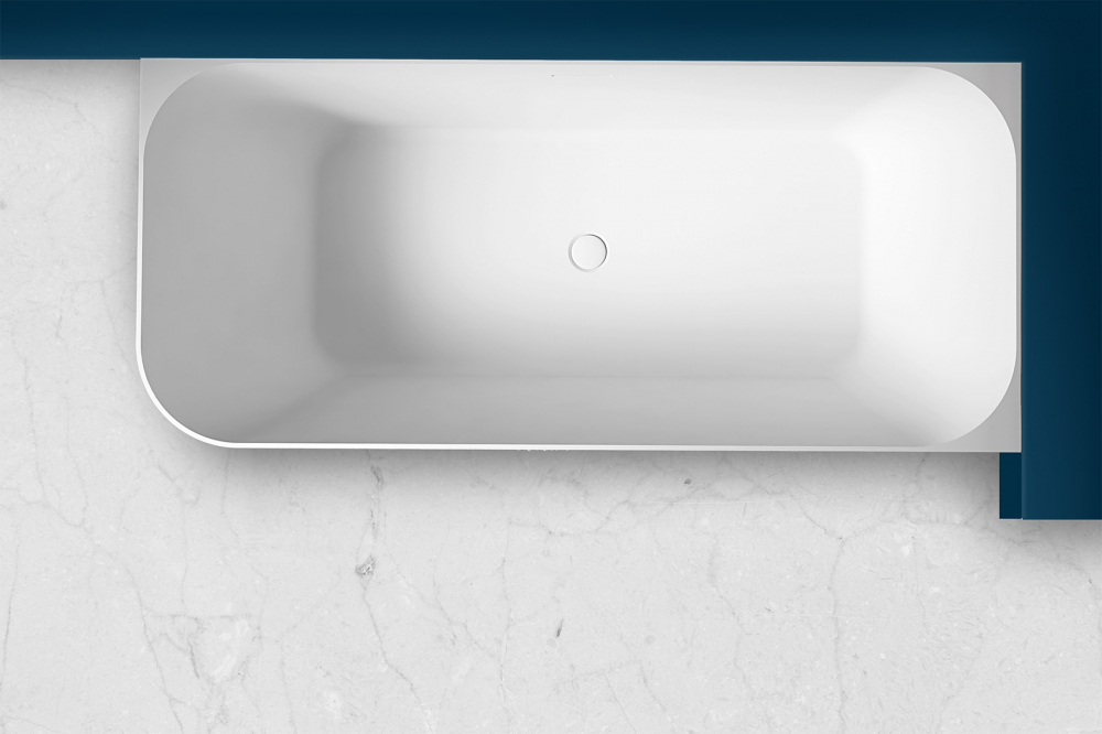 Ванна из искусственного камня ABBER Stein AS9621-1.7 R белая матовая  170x75 см